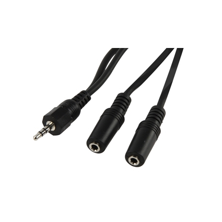 Redukcia audio stereo Jack 3,5mm M - 2xJack 3,5mm F