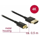 Kábel HDMI A - HDMI Micro-D 3D 4K norma HDMI 2.0