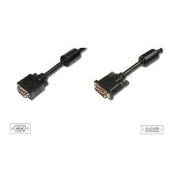 Prepojovací kábel DVI-I - VGA  M/M dual link