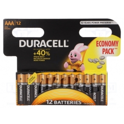 Batérie Duracell Alkalické AAA 12ks