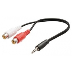 Redukcia audio stereo Jack 3,5mm M / 2xCINCH F