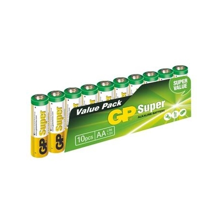 Batérie GP AA Super, alkalické - 10 ks, fólia
